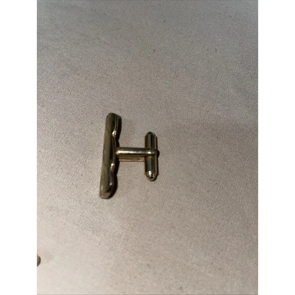 Gold Mens Cufflinks Art Deco Design - Vintage.